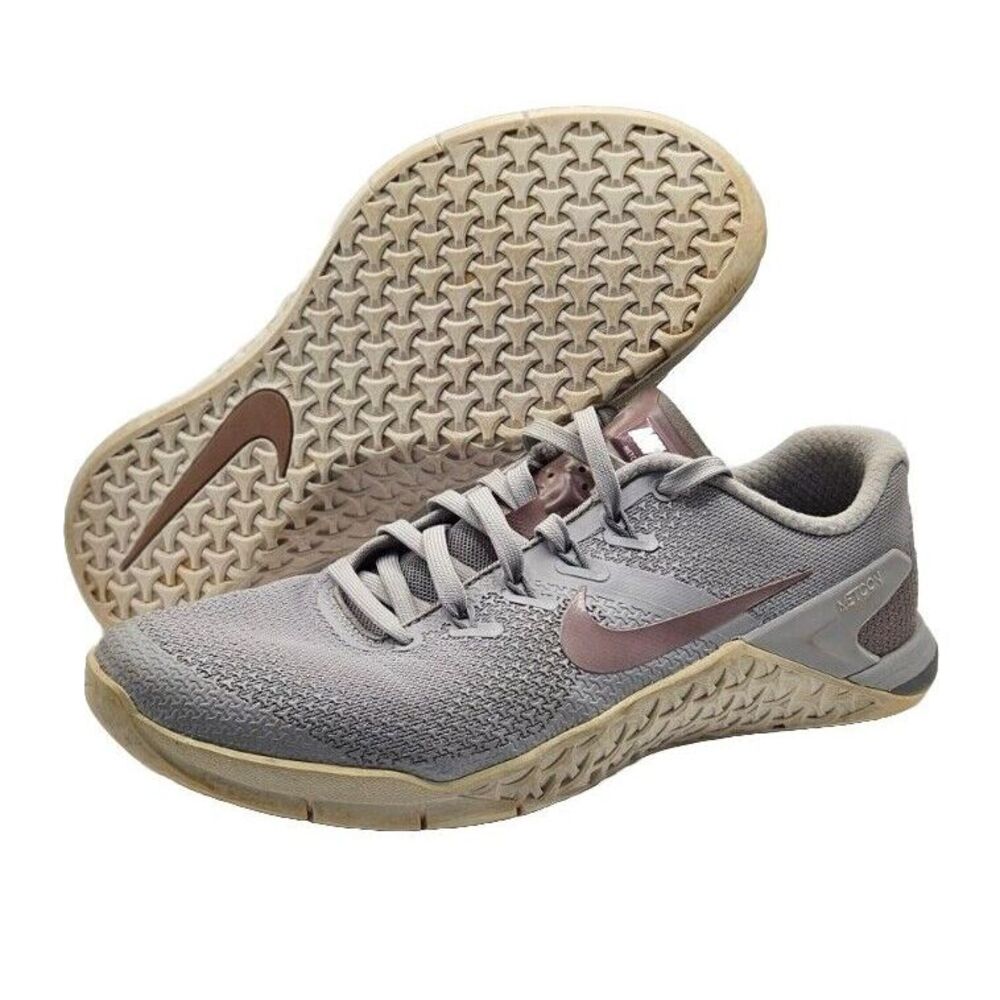 Nike Women's Metcon 4 Size 8.5 Training Shoes Sneakers Crossfit‎ Gym Grey Mauve